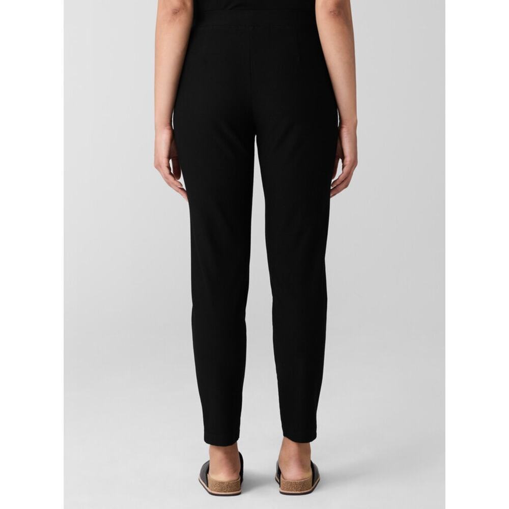Eileen Fisher Washable Stretch Crepe Pant Black Slim Fit Size Large